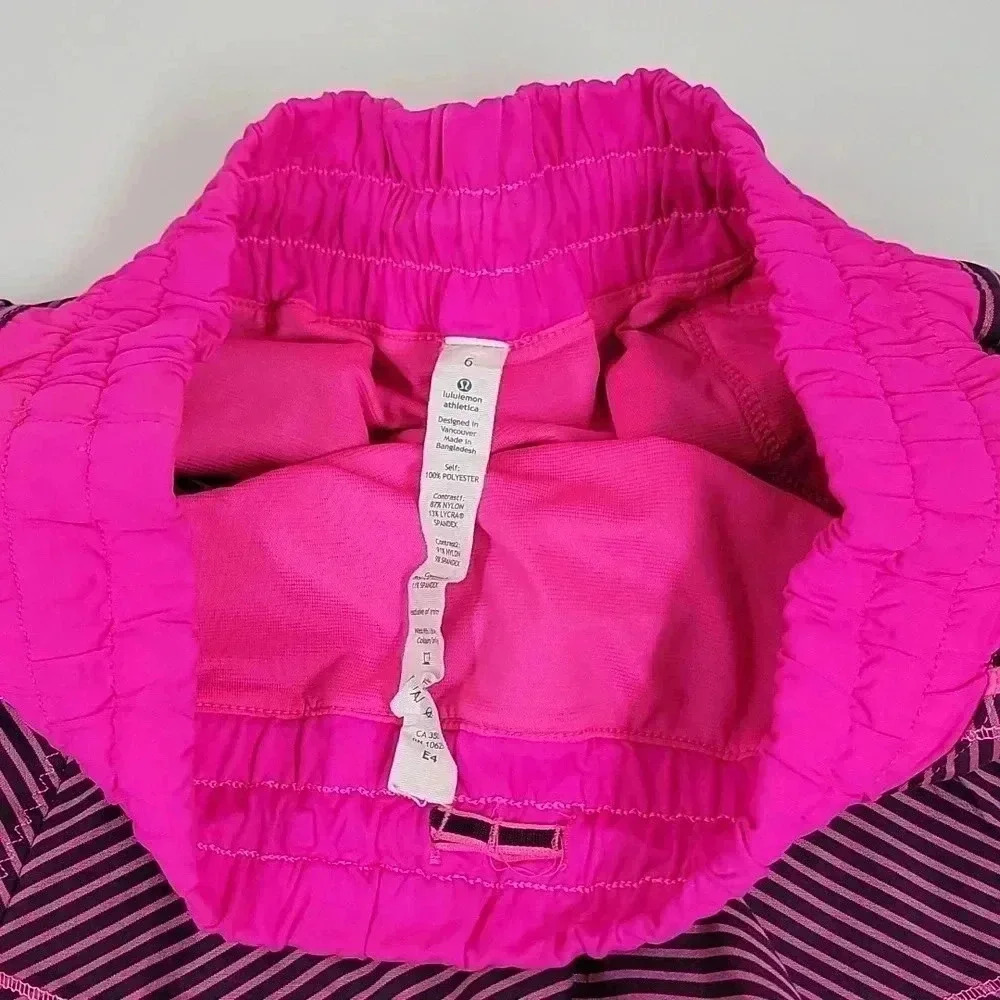 Lululemon Shake & Break ShortHyper Stripe Raspberry Glo Light / Raspberry Glo L - Picture 8 of 15